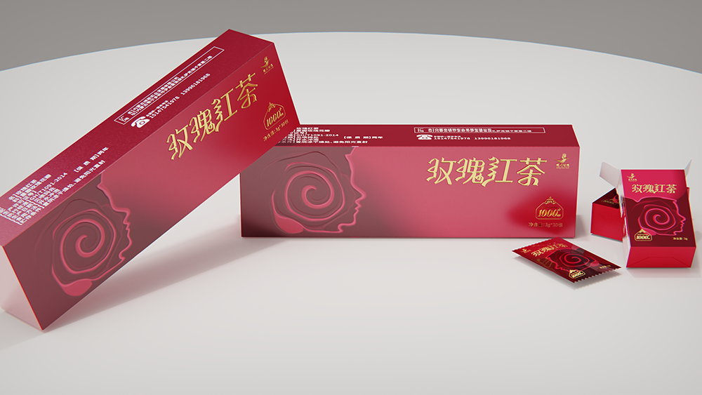玫瑰红茶包装设计